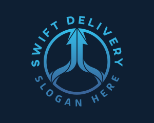 Blue Freight Delivery Arrow logo design