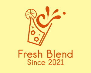 Fresh Orange Juice Splash logo design