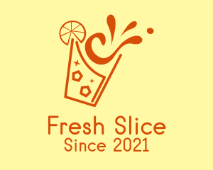 Fresh Orange Juice Splash logo design