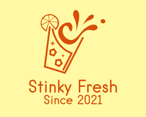 Fresh Orange Juice Splash logo design