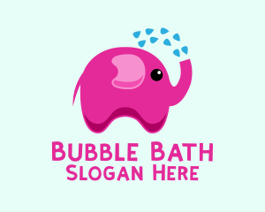 Pink Baby Elephant Bath Shower logo design