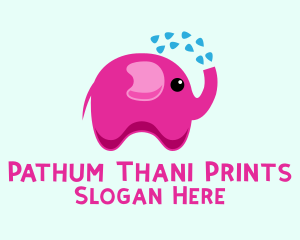 Pink Baby Elephant Bath Shower logo