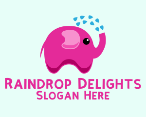 Pink Baby Elephant Bath Shower logo design