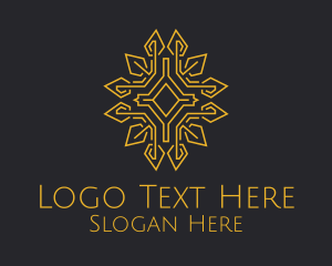 Golden Religious Relic Monoline logo