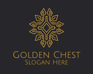 Golden Religious Relic Monoline logo design