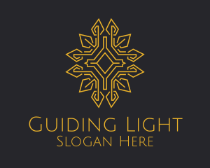 Golden Religious Relic Monoline logo design