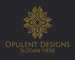 Golden Religious Relic Monoline logo design
