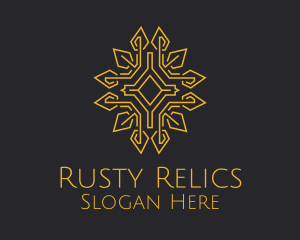 Golden Religious Relic Monoline logo design