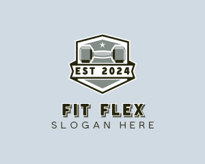 Gym Equipment Dumbbell logo design