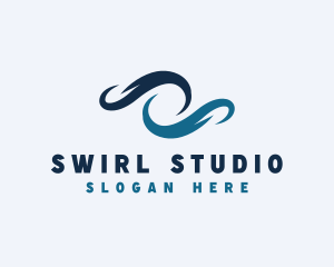 Multimedia Wave Swirl logo design