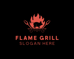 Hot Pork Grill logo design