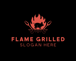 Hot Pork Grill logo design