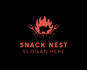 Hot Pork Grill logo design