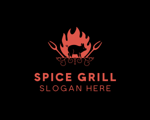 Hot Pork Grill logo design