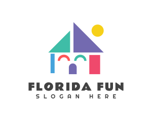 Fun Geometric Playhouse logo design