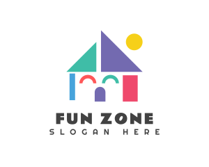 Fun Geometric Playhouse logo design