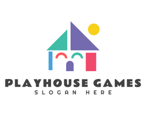 Fun Geometric Playhouse logo design