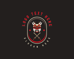 Samurai Demon Sword Logo