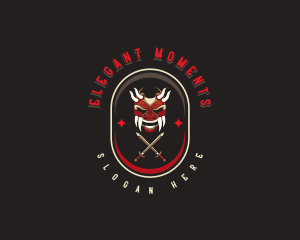 Samurai Demon Sword logo design