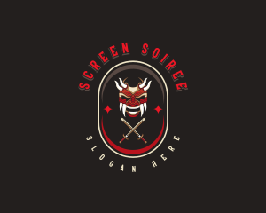 Samurai Demon Sword logo design