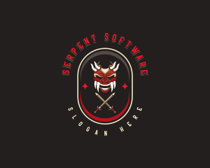 Samurai Demon Sword logo design