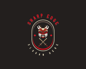 Samurai Demon Sword logo design