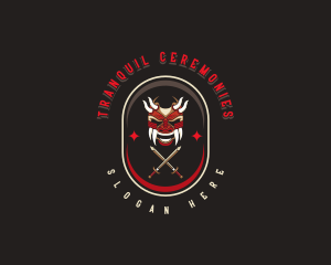 Samurai Demon Sword logo design