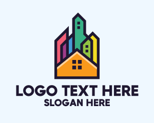 Colorful Real Estate Skyline logo