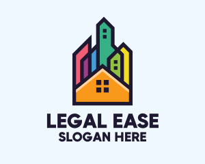 Colorful Real Estate Skyline Logo