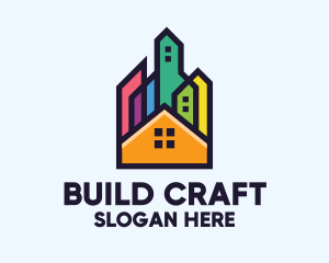 Colorful Real Estate Skyline logo