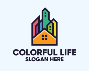 Colorful Real Estate Skyline logo design