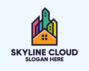 Colorful Real Estate Skyline logo design