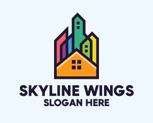 Colorful Real Estate Skyline logo design