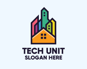 Colorful Real Estate Skyline logo