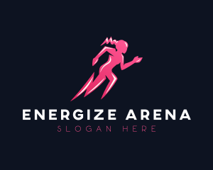 Running Lightning Female  logo design