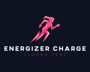 Running Lightning Female  logo design