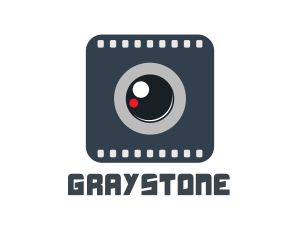 Gray Camera Filmstrip logo