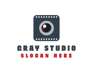 Gray Camera Filmstrip logo