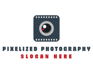 Gray Camera Filmstrip logo design