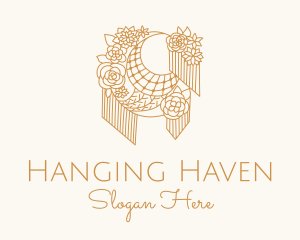 Nature Floral Hanging Macrame logo design