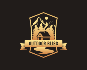 Mountain Forest Cabin logo design