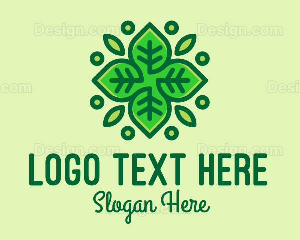 Organic Green Leaf Plant Logo