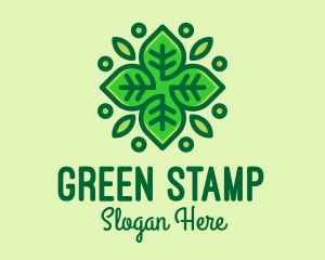 Organic Green Leaf Plant  logo design