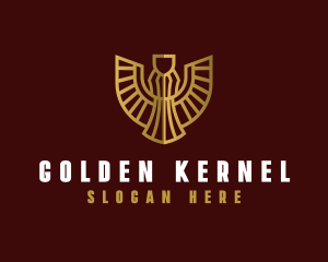 Golden Luxury Wings logo design