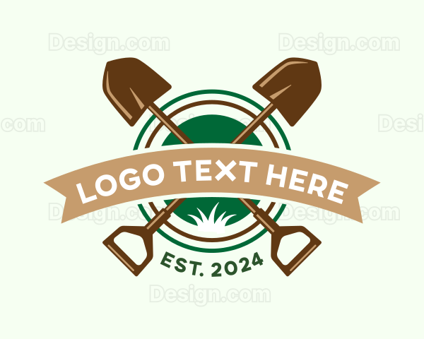 Shovel Gardening Landscaping Logo