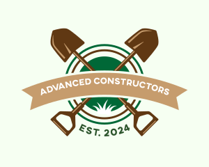 Shovel Gardening Landscaping logo design