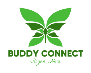 Green Natural Butterfly logo design