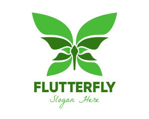 Green Natural Butterfly logo