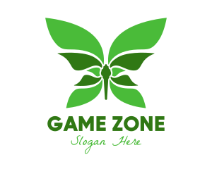 Green Natural Butterfly logo