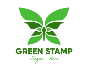 Green Natural Butterfly logo design